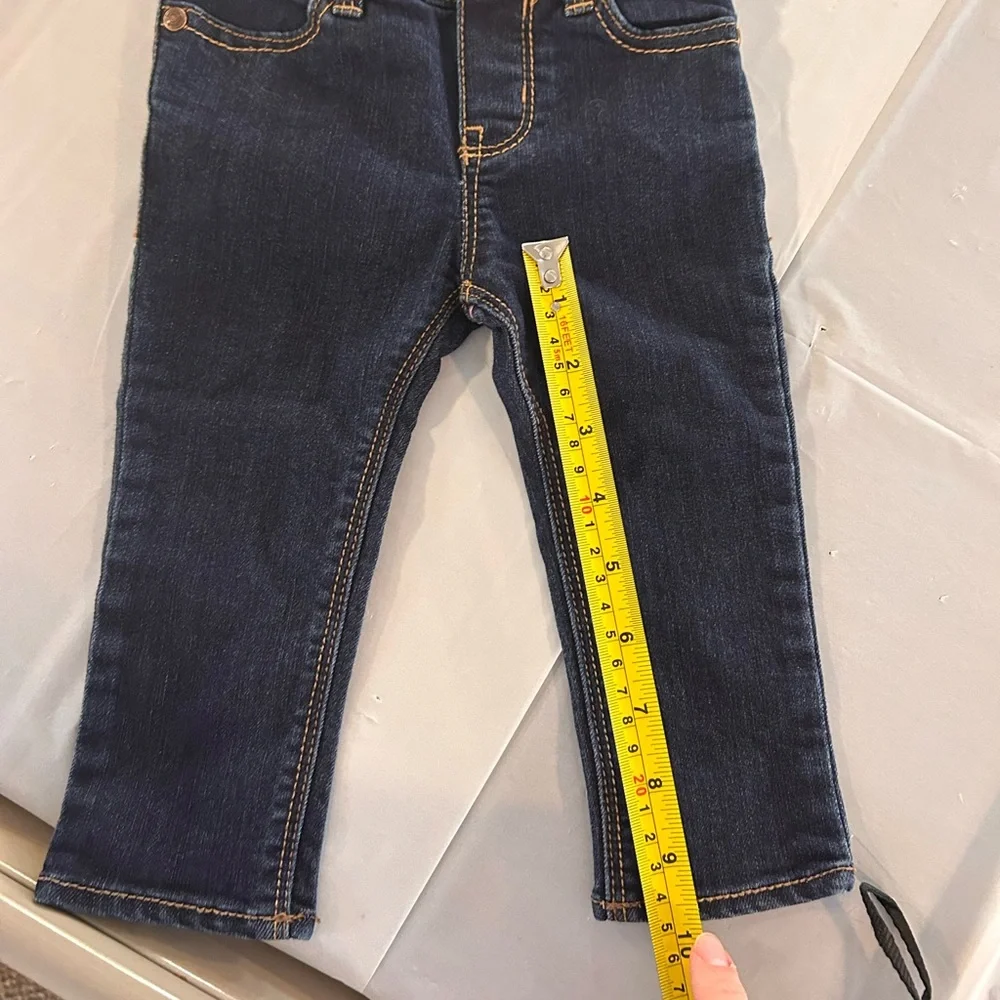 EUC OshKosh B'gosh Baby Girls Skinny‎ Jeans Dark Wash Blue Denim Size 12M
